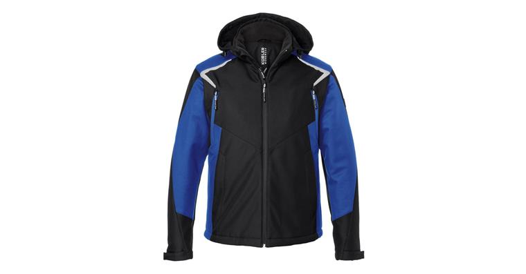 Winter softshell jacket BODYFORCE black/cornflower blue size M