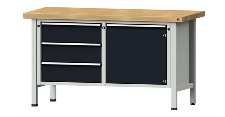 Kastenwerkbank 106 V Universal-Platte Höhe 900 mm Breite 1500 mm RAL 7016