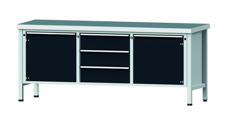 1082075651 Cabinet workbench model 122 V universal plate height 850 mm RAL 7035/7016