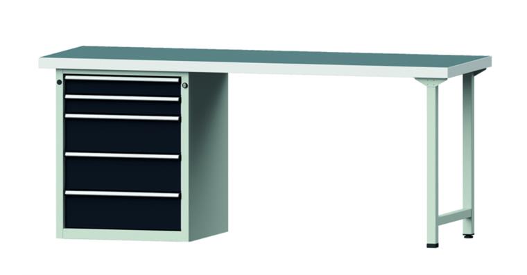 Combination workbench 2000x700x850mm model 830V universal plate RAL7035/7016