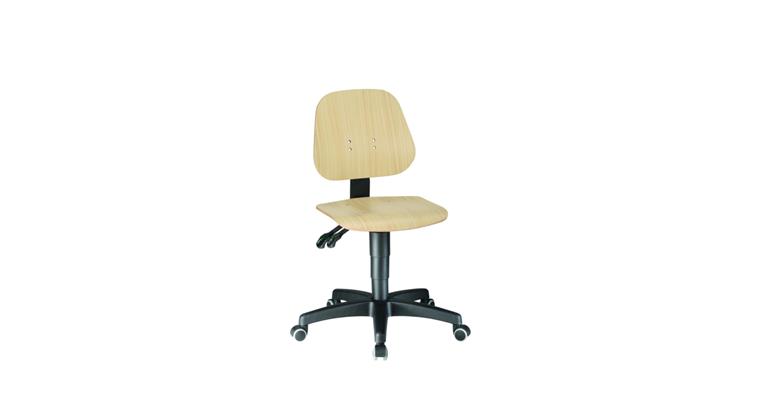 Work swivel chair Unitec with castors seat height 440-620 mm beech