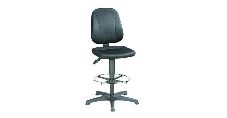 Work swivel chair Unitec w/ glide run.+foot ring seat height 580-850mm fabric