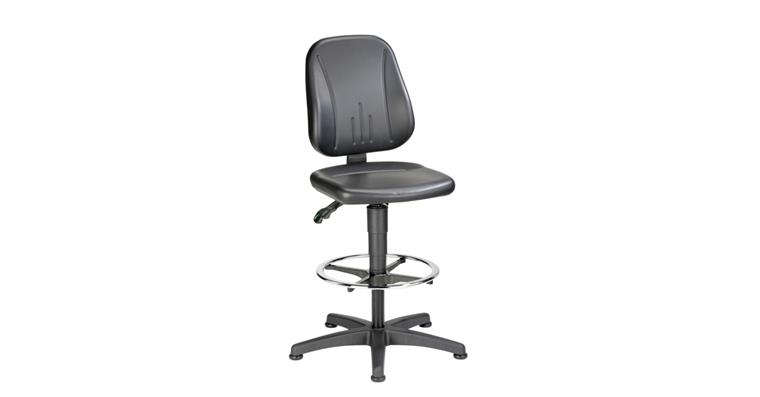 Work sw. chair Unitec w/ glider and foot ring seat height 580-850 mm synth. lea.