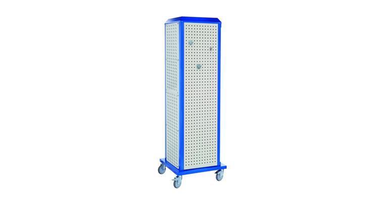 1082394314 ®RasterPlan Tooltower mobil 2175 x 700 x 700 mm 7035/5010 3xLoch+1xSchlitzplatte