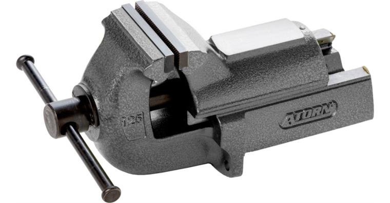 ATORN parallel vice, 125 mm, grey cast iron, grey