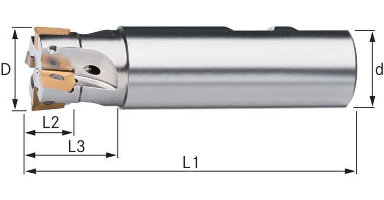 ATORN Schaftfräser für WSP IK Z=4 30,0 x 95 mm Schaft D=25,0 mm DIN 1835B