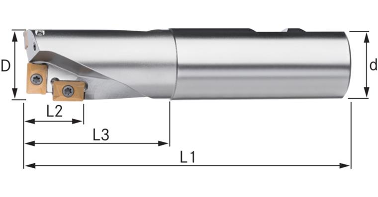 ATORN indexable inserts, drill/countersink milling cutter, 90° D=20.0mm