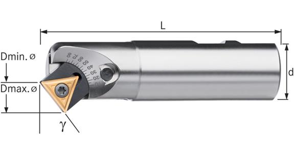 ATORN Fasenfräser verstellbar 10-80 Grad Schaftdurchmesser 25,0 mm L=100 mm Z1