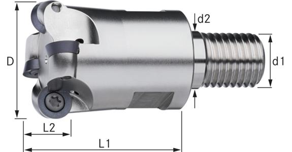 ATORN Aufschraubkopierfräser Durchmesser 30,0 mm, Z5, Gewindeschaft M16
