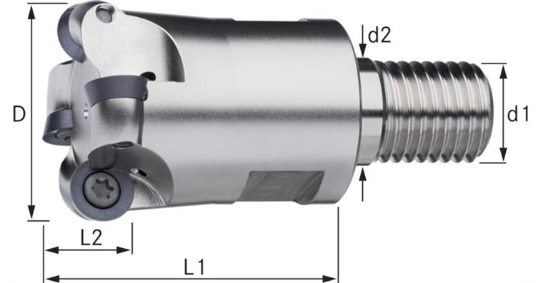 ATORN Aufschraubkopierfräser Durchmesser 42,0 mm, Z5, Gewindeschaft M16