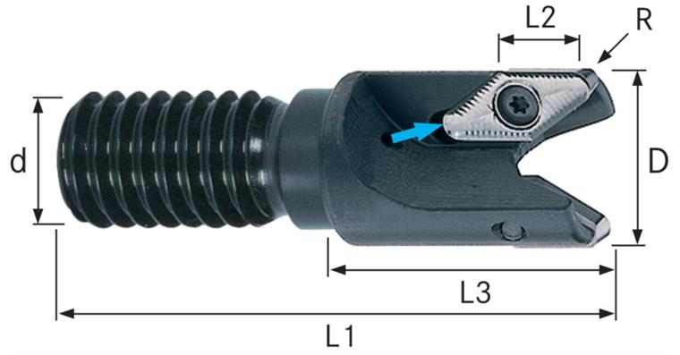 ATORN Aufschraubfräser für VCGT22053 32,0 mm mm Gewindeschaft M16 Z=2