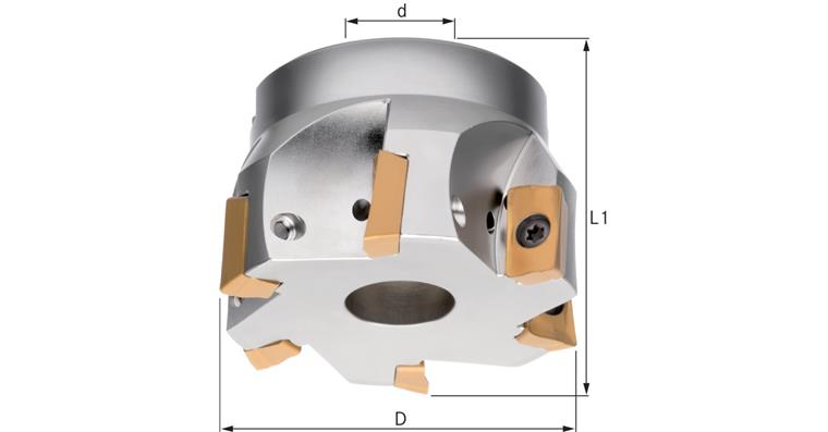 ATORN Eckfräser 90 Grad für APKT/APHT16 100,0 mm mit Innenkühlung Z=8