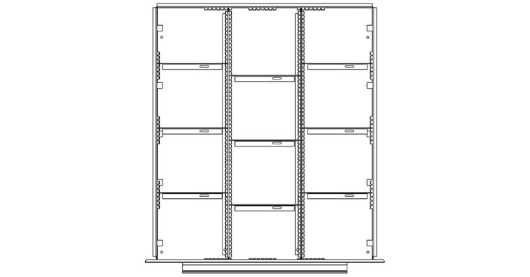 Drawer divider set 12 compartments height 90 mm DB series