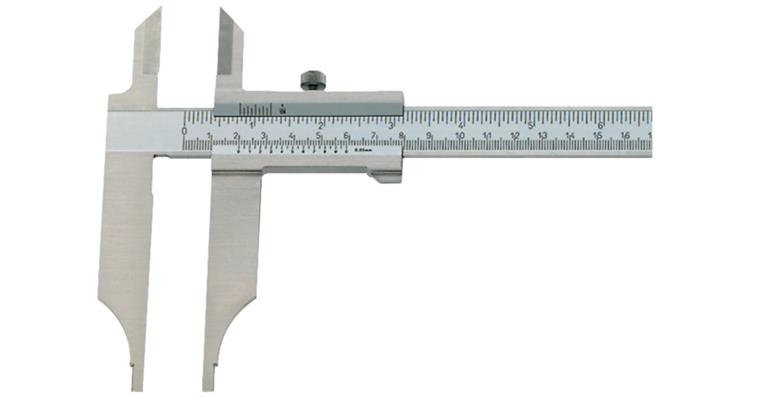 ATORN INOX callipers 300 mm w bld tips w/o fine adj. vernier, scale br. chr.-pl.