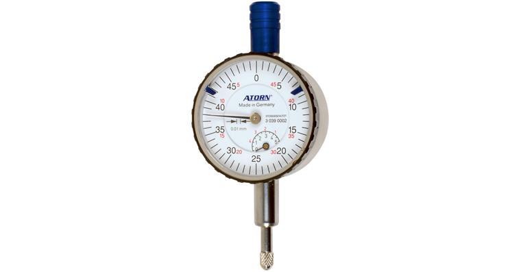 ATORN dial gauge, 10 mm meas. diff. 0.01 mm graduation shock-res, dia. 58 mm