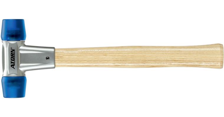 ATORN soft-face hammer, 25 mm head, cellulose acetate hammer heads, ash handle