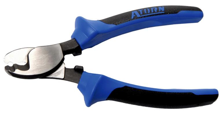 ATORN cable shears, 210 mm, polished, 2-component grip with anti-slip protection