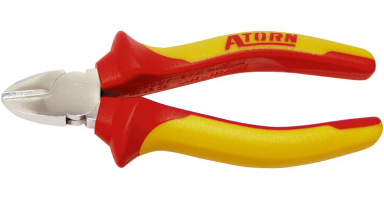 ATORN VDE side-cutters 130 mm, chrome-plated head, 2-component grips