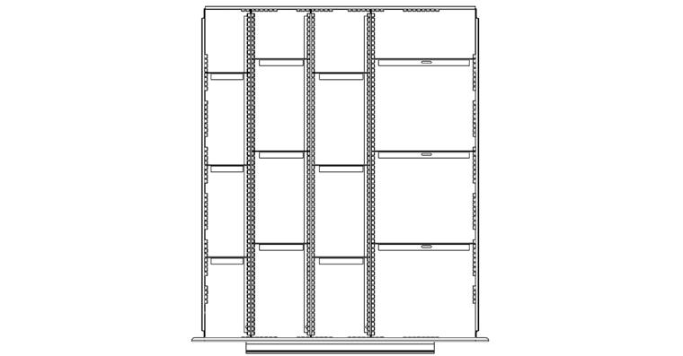 Drawer divider set 18 compartments height 150 mm D series