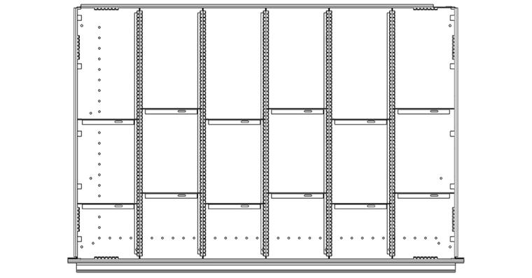1084492116 Schubladeneinteilungsset 18 Fächer Höhe 60 mm Breite 1022 mm Serie DBG