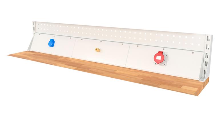 Energieleiste ERGO, Breite 1440 mm mit CEE Anbausteckdose