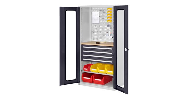 Cabinet with viewing window door MOD.3 7035/7016