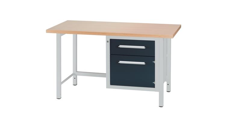 1082000301 Cabinet workbench W1500XD750XH840mm 1 drawer 1 door RAL7035/7016