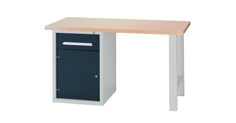 Combination workbench series DB W1500xD750xH840mm RAL7035/7016 1xdoor 1xdrawer