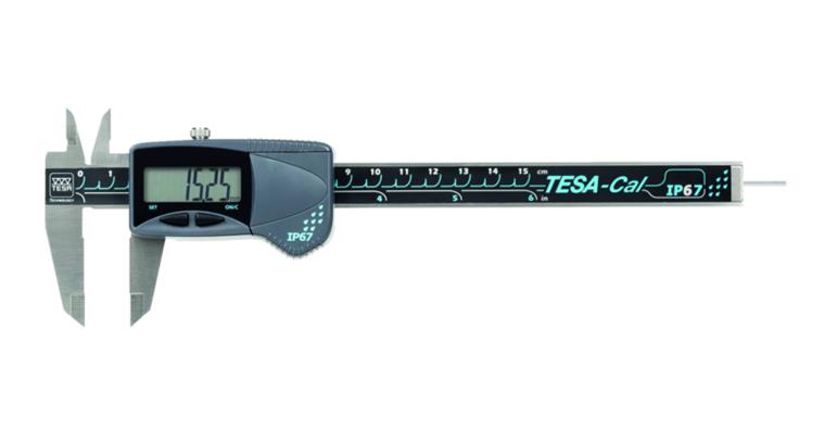 Digital-Taschenmessschieber 0-150 mm TESA-CAL IP67 ohne Datenausgang, Rund