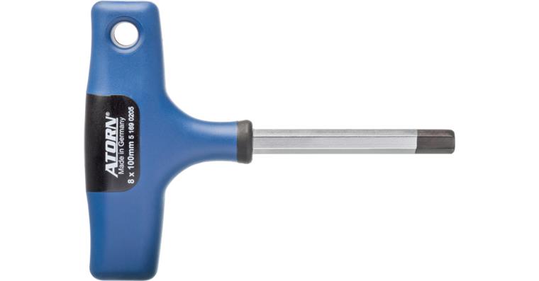 ATORN 2K hexagon screwdriver, 8 x 100 mm, with T-handle