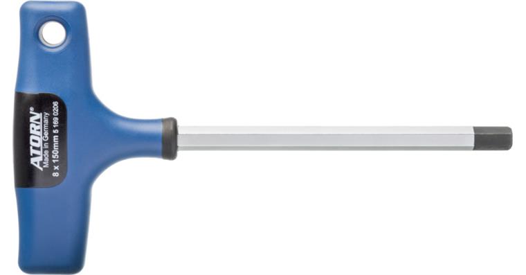 ATORN 2K hexagon screwdriver, 5 x 150 mm, with T-handle
