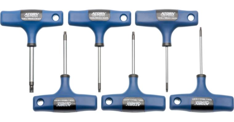 ATORN TX T-handle set, 6-piece, TX 10-40