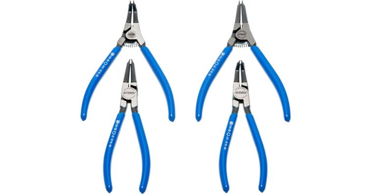 ATORN retaining ring pliers set, 4 pcs A2, A21, J2, J21 in roll-up pouch