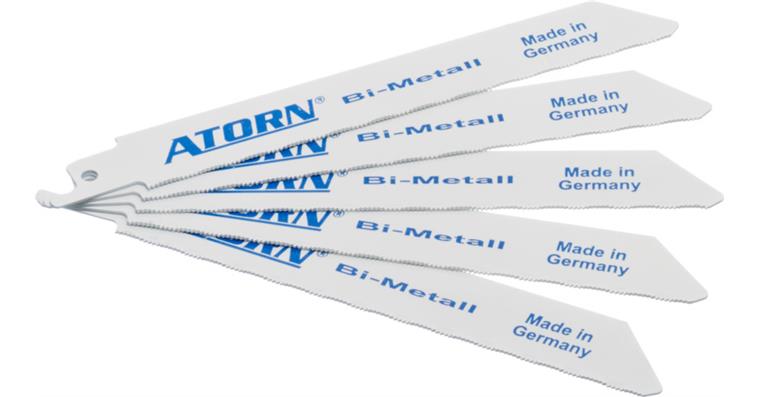 ATORN Säbelsägeblätter Bi-Metall 150 mm 1,0 mm stark 1,0 mm Zahnteilung gewellt