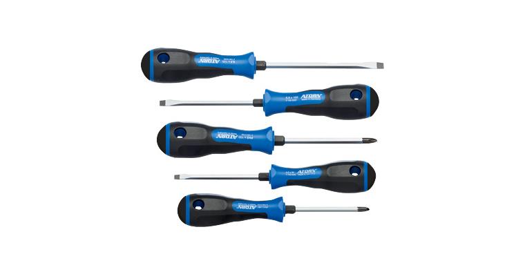 1052472203 ATORN screwdriver set 5 pieces, 4.5/5.5/7.0/ PH 1, PH 2 with striking cap