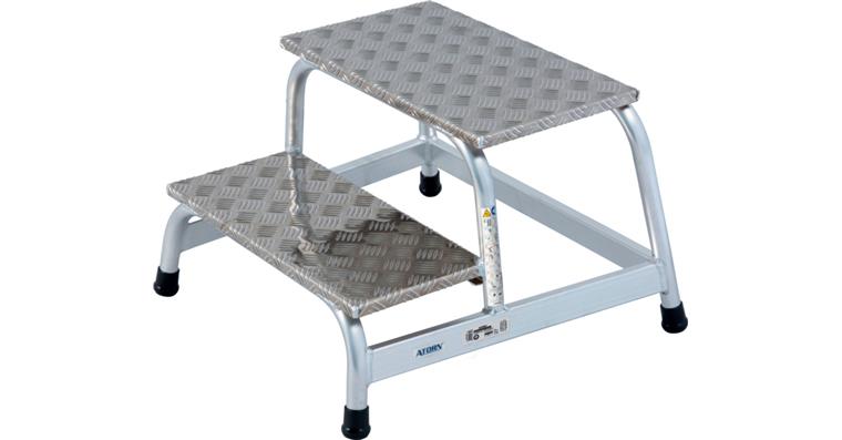 ATORN machine step, aluminium 2 steps 0.4 m platform height