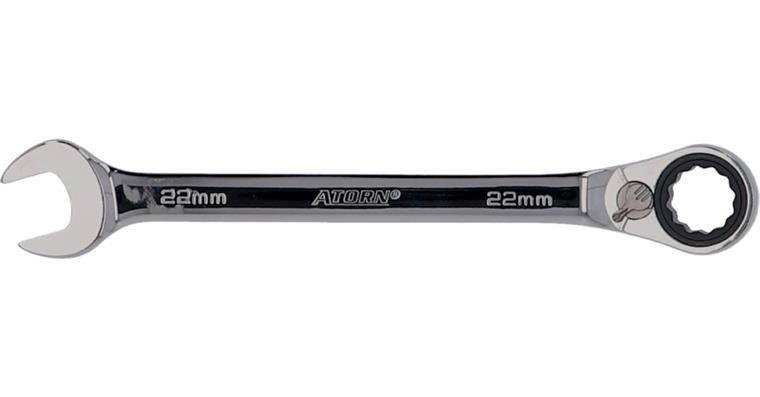 1050390114 ATORN ratchet combination wrench, 22 mm, angled 15°, reversing lever