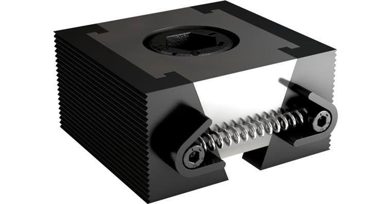 ATORN wedge clamping device, grooved, 40x22 mm, M12, including slot nut
