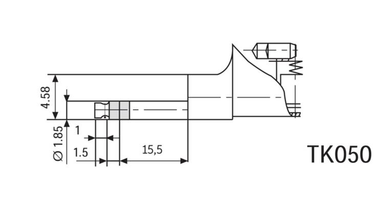 Taster TK050 2µm/90° MB -50µm für Waveline W5+W10+W20