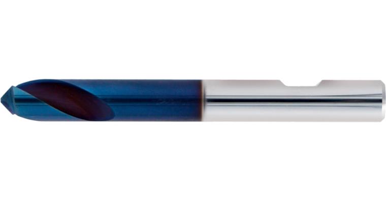 NC spotting drill, solid carbide 120° TiAlSiN, diameter 4 mm x 55 mm HA shaft