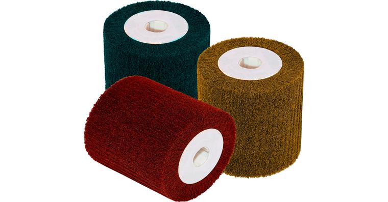 ATORN non-woven abrasive lamella roller set with colour coding, 3 pieces