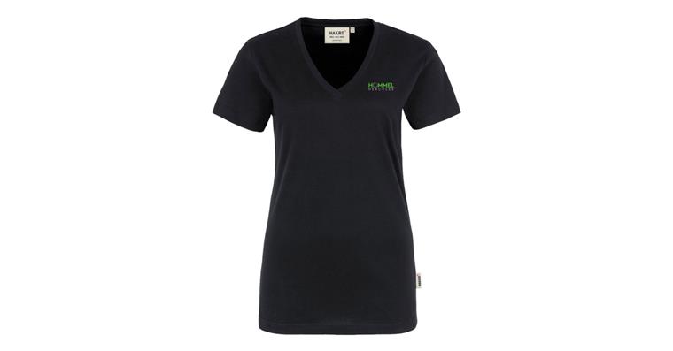 1000069657 Ladies' V-shirt Classic with Hommel Hercules logo black size 5XL
