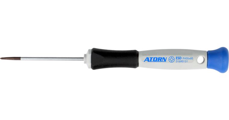 ATORN precision screwdriver, recessed head, PH 00 ESD