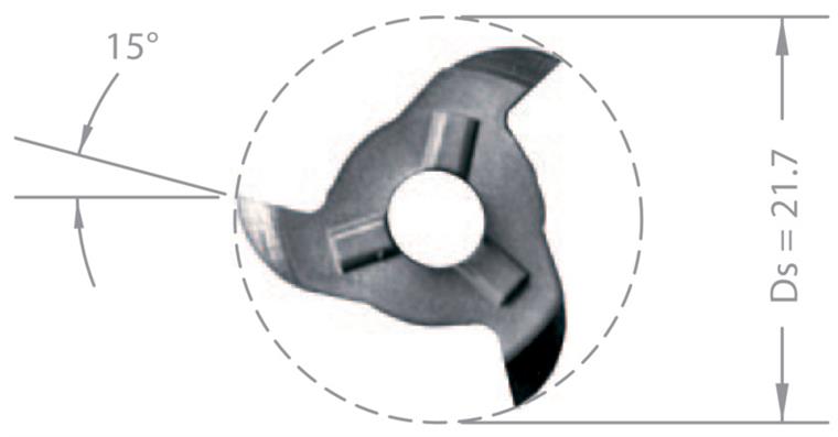 HM-Schneidplatte MINI-MILL Z22.0160.00 AL 41F/TiAlN für Halter ZH22 Art. 17580