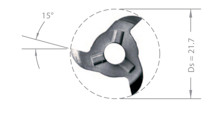 HM-Schneidplatte MINI-MILL Z22.1308.30 AL 41F/TiAlN für Halter ZH22 Art. 17580