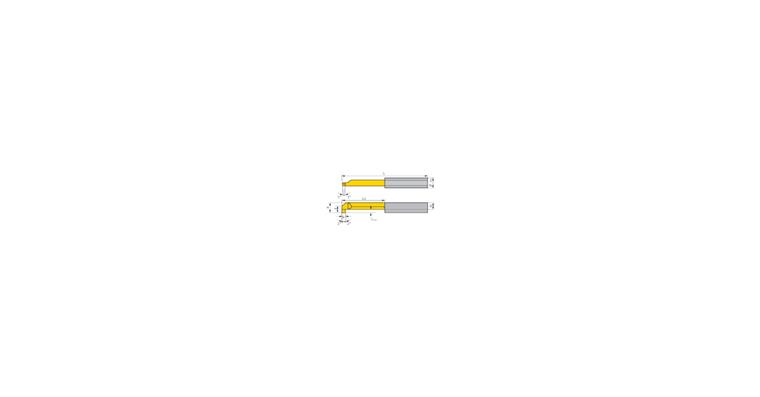 Cutting insert mini-bore right R006.0150-10 from bore dia. 4 mm cbd HC8615/TiN
