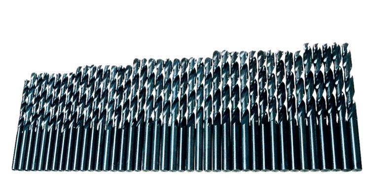 Twist drill bit set, loose 24 pcs, HSS, roll frgd 1-10.5 mm in 0.5 mm increments