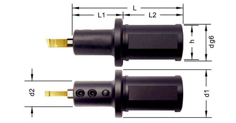Ins. holder NH10.0032.1 f. broaching longit. grooves drill hole dia. from 10mm