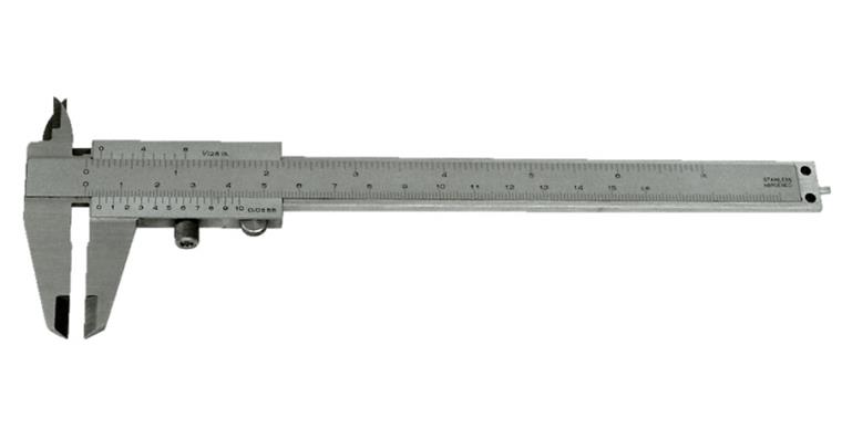 LIZZARD Messschieber 150mm/inch, Feststellschraube, flach, parallaxfrei