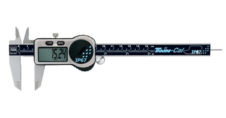 TWIN-CAL IP67 digital pocket vernier callipers 0-300mm data outp. a. drive wheel
